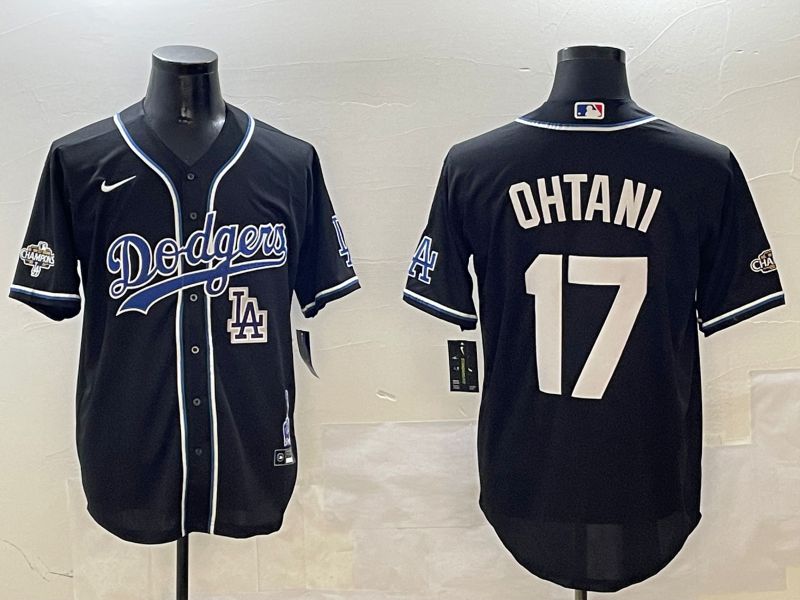 Men Los Angeles Dodgers 17 Ohtani Black Fashion Game 2025 Nike MLB Jersey style 3069